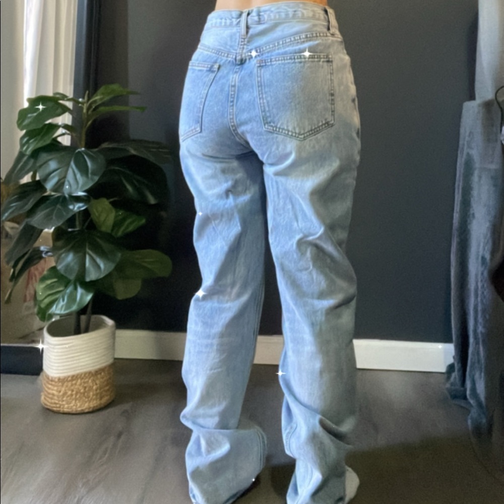FashionNova Asymmetrical Wide Leg Jeans